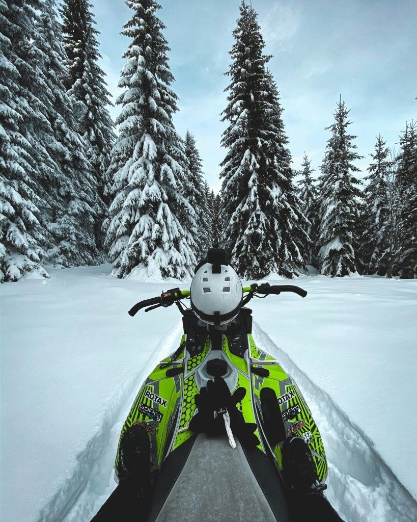 Ruta guiada en moto de nieve por los bosques nevados de Rovaniemi